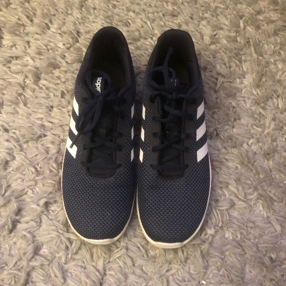 Adidas Navy Blue Sneakers with White Stripes